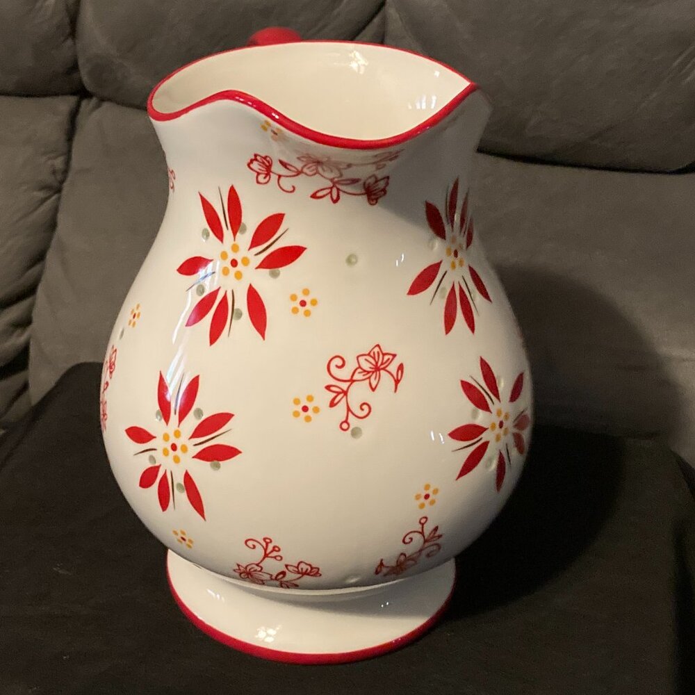 2013 Temptations by Tara 2.5 Quart Illuminated Pitcher Old World Red-9" High-EUC